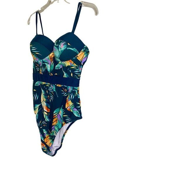 Cupshe Tropical Green Underwire Padded One Piece Swimsuit Women’s Medium NEW NWT - Picture 5 of 8